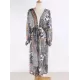 Floral-Print Split-Joint Belted Long Sleeve Tunicshang Cover-Ups Floral-Print Split-Joint Belted Long Sleeve Tunicshang Cover-Ups