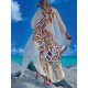 Giraffe Pattern Slit Bat Sleeve Cover-Ups Tops Giraffe Pattern Slit Bat Sleeve Cover-Ups Tops