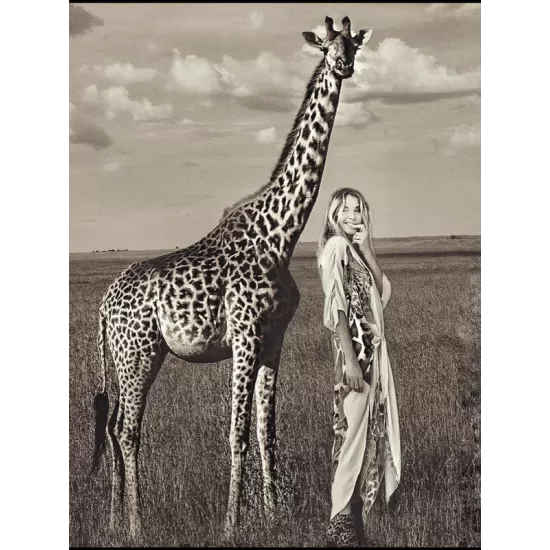 Giraffe Pattern Slit Bat Sleeve Cover-Ups Tops Giraffe Pattern Slit Bat Sleeve Cover-Ups Tops