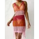V-Neck Hollow Tassles Mini Dress Cover-Ups Swimsuit V-Neck Hollow Tassles Mini Dress Cover-Ups Swimsuit