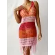V-Neck Hollow Tassles Mini Dress Cover-Ups Swimsuit V-Neck Hollow Tassles Mini Dress Cover-Ups Swimsuit