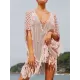 Crochet See-Through Half Sleeves Cover-Ups Tops Crochet See-Through Half Sleeves Cover-Ups Tops
