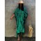 Bohemia Oversized Stripped Printed Batwing Sleeves Cover-Up