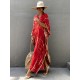 Bohemia Oversized Striped Printed Batwing Sleeves Cover-Up Bohemia Oversized Striped Printed Batwing Sleeves Cover-Up