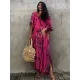Bohemia Oversized Striped Printed Batwing Sleeves Cover-Up Bohemia Oversized Striped Printed Batwing Sleeves Cover-Up