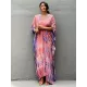 Bohemia Oversized Striped Printed Batwing Sleeves Cover-Up Bohemia Oversized Striped Printed Batwing Sleeves Cover-Up