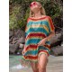 Loose Bandage Contrast Color Tasseled Split-Side Cover Up Loose Bandage Contrast Color Tasseled Split-Side Cover Up