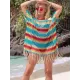 Loose Bandage Contrast Color Tasseled Split-Side Cover Up Loose Bandage Contrast Color Tasseled Split-Side Cover Up