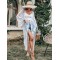 Beach Cross-Strap Solid Color Cover-Ups Tops