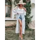 Beach Cross-Strap Solid Color Cover-Ups Tops Beach Cross-Strap Solid Color Cover-Ups Tops