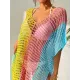 Vacation Loose Patchwork V-Neck Cover-Ups Swimwear Vacation Loose Patchwork V-Neck Cover-Ups Swimwear