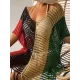 Vacation Loose Patchwork V-Neck Cover-Ups Swimwear Vacation Loose Patchwork V-Neck Cover-Ups Swimwear