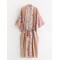 Vacation Floral Printed Lace-Up V-Neck Cover-Ups Swimwear