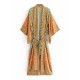 Vacation Loose Floral Printed Lace-Up V-Neck Cover-Up Top Vacation Loose Floral Printed Lace-Up V-Neck Cover-Up Top