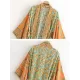 Vacation Loose Floral Printed Lace-Up V-Neck Cover-Up Top Vacation Loose Floral Printed Lace-Up V-Neck Cover-Up Top