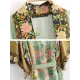 Beach Loose Floral Printed Lace-Up V-Neck Cover-Up Top Beach Loose Floral Printed Lace-Up V-Neck Cover-Up Top