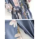 Beach Loose Floral Printed Lace-Up V-Neck Cover-Up Top Beach Loose Floral Printed Lace-Up V-Neck Cover-Up Top