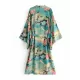 Beach Loose Floral Printed Lace-Up V-Neck Cover-Up Top Beach Loose Floral Printed Lace-Up V-Neck Cover-Up Top