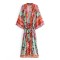 Vacation Loose Lace-Up Printed V-Neck Cover-Up Top