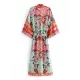 Vacation Loose Lace-Up Printed V-Neck Cover-Up Top Vacation Loose Lace-Up Printed V-Neck Cover-Up Top