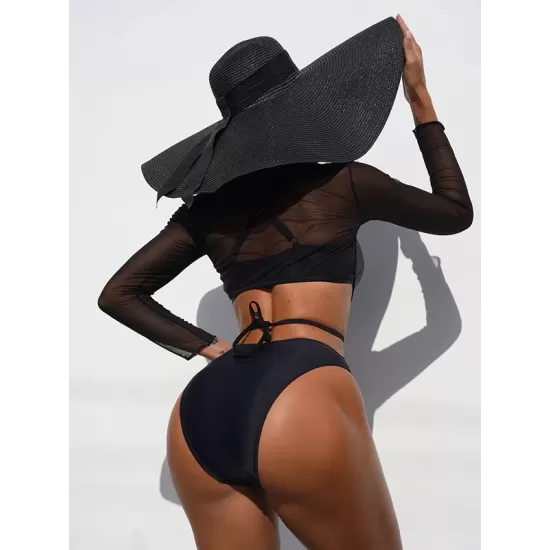 Padded Belly-Hollow Mesh Cover-Ups & One-Piece Swimwear Two Pieces Set Padded Belly-Hollow Mesh Cover-Ups & One-Piece Swimwear Two Pieces Set