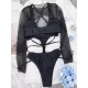 Padded Belly-Hollow Mesh Cover-Ups & One-Piece Swimwear Two Pieces Set Padded Belly-Hollow Mesh Cover-Ups & One-Piece Swimwear Two Pieces Set