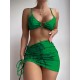 Halterneck Triangle Three Pieces Bikini Set Halterneck Triangle Three Pieces Bikini Set