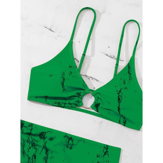 Halterneck Triangle Three Pieces Bikini Set Halterneck Triangle Three Pieces Bikini Set