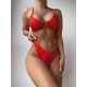 Halterneck Triangle Three Pieces Bikini Set Halterneck Triangle Three Pieces Bikini Set