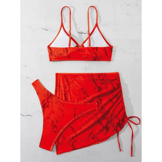 Halterneck Triangle Three Pieces Bikini Set Halterneck Triangle Three Pieces Bikini Set