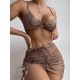 Halterneck Triangle Three Pieces Bikini Set Halterneck Triangle Three Pieces Bikini Set