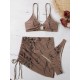 Halterneck Triangle Three Pieces Bikini Set Halterneck Triangle Three Pieces Bikini Set