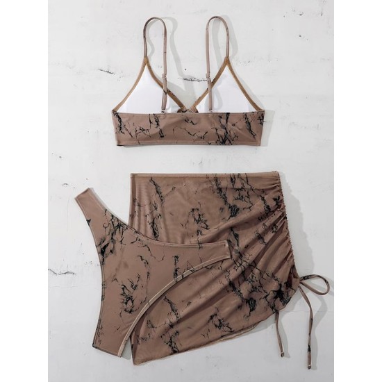 Halterneck Triangle Three Pieces Bikini Set Halterneck Triangle Three Pieces Bikini Set