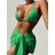 Simple Three Pieces Halterneck Triangle Bikini Set Simple Three Pieces Halterneck Triangle Bikini Set