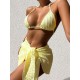 Simple Three Pieces Halterneck Triangle Bikini Set Simple Three Pieces Halterneck Triangle Bikini Set