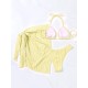 Simple Three Pieces Halterneck Triangle Bikini Set Simple Three Pieces Halterneck Triangle Bikini Set