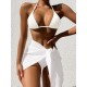 Simple Three Pieces Halterneck Triangle Bikini Set Simple Three Pieces Halterneck Triangle Bikini Set