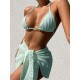 Simple Three Pieces Halterneck Triangle Bikini Set Simple Three Pieces Halterneck Triangle Bikini Set