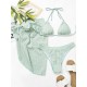 Simple Three Pieces Halterneck Triangle Bikini Set Simple Three Pieces Halterneck Triangle Bikini Set