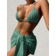 Simple Three Pieces Halterneck Triangle Bikini Set Simple Three Pieces Halterneck Triangle Bikini Set
