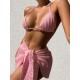 Simple Three Pieces Halterneck Triangle Bikini Set Simple Three Pieces Halterneck Triangle Bikini Set