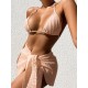 Simple Three Pieces Halterneck Triangle Bikini Set Simple Three Pieces Halterneck Triangle Bikini Set