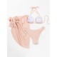 Simple Three Pieces Halterneck Triangle Bikini Set Simple Three Pieces Halterneck Triangle Bikini Set