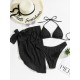 Simple Three Pieces Halterneck Triangle Bikini Set Simple Three Pieces Halterneck Triangle Bikini Set