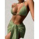 Simple Three Pieces Halterneck Triangle Bikini Set Simple Three Pieces Halterneck Triangle Bikini Set