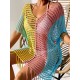 Colorful V-Neck Tassles Mini Cover-Ups Dress Colorful V-Neck Tassles Mini Cover-Ups Dress