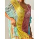 Colorful V-Neck Tassles Mini Cover-Ups Dress Colorful V-Neck Tassles Mini Cover-Ups Dress