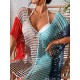 Colorful V-Neck Tassles Mini Cover-Ups Dress Colorful V-Neck Tassles Mini Cover-Ups Dress