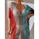 Colorful V-Neck Tassles Mini Cover-Ups Dress Colorful V-Neck Tassles Mini Cover-Ups Dress