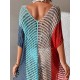 Colorful V-Neck Tassles Mini Cover-Ups Dress Colorful V-Neck Tassles Mini Cover-Ups Dress